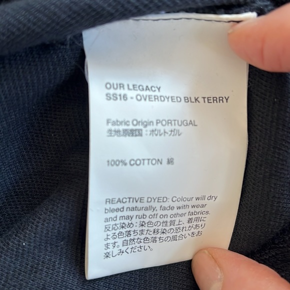 Our Legacy black terry tee oversized, made in Portugal. Size 50/L - Picture 4 of 10